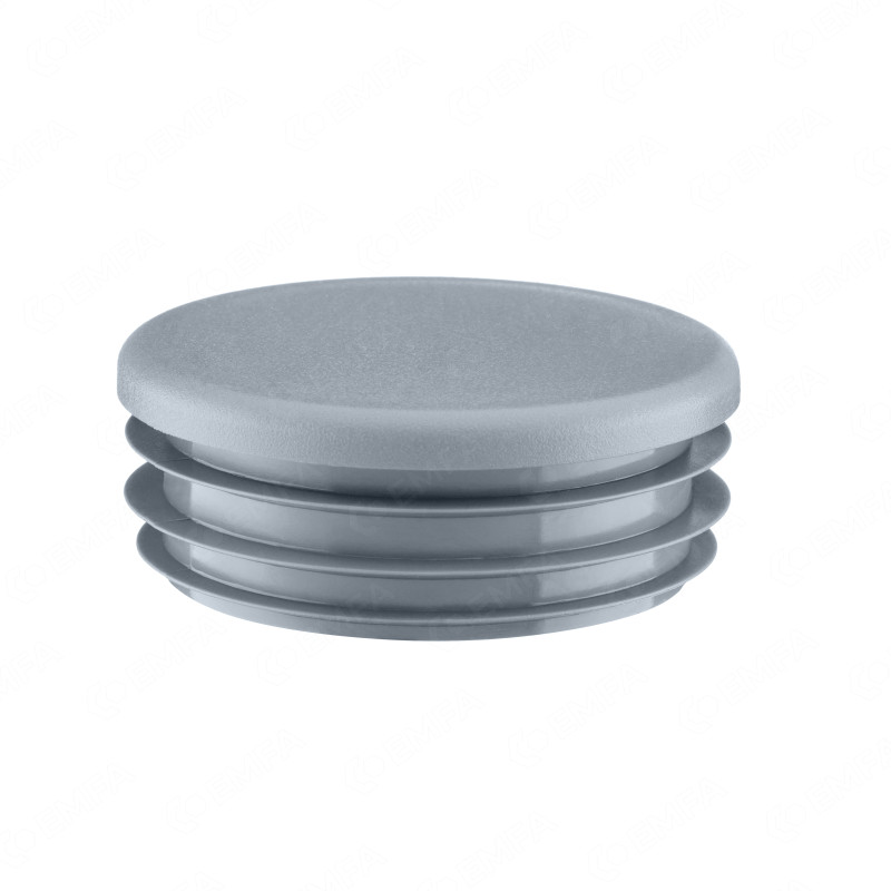 Bouchon plastique gris pour tube rond 60 mm Bouchons à lamelles