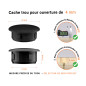 Bouchon obturateur en plastique noir pour trou de 4 mm tableau des dimensions techniques et guide pour une mesure correcte