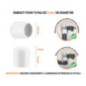 Embout blanc_x001f_ de diamètre extérieur 3 mm pour tube rond avec dimensions et guide de mesure correcte du bouchon plastique.
