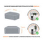 Capuchons pour poteaux rectangulaires de couleur gris. Embout plastique pour des dimensions de poteaux de 60x80 mm avec dimensions et guide de mesure correcte du capuchon.