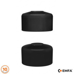  Chapeau de clôture taille 51 mm en couleur noir, Bouchon de poteaux ronds noir pour les dimensions de poteaux 51 mm, Embout51 mm