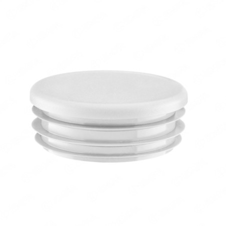 Bouchon plastique pour tube rond 1 1/4" Blanc 10 pcs