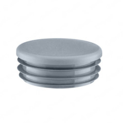 Bouchon à lamelles pour tubes ronds 22 mm Bouchon plastique gris rond, Embout tuyau rond