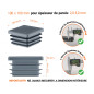 Embout anthracite pour tubes carrés de 100x100 mm avec dimensions techniques et guide de mesure correcte du bouchon plastique