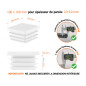 Emboutblanc pour tubes carrés de 100x100 mm avec dimensions techniques et guide de mesure correcte du bouchon plastique