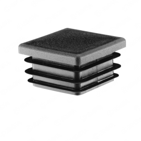 Bouchon plastique pour tube carré 10x10 mm Noir 10 pcs