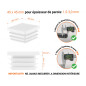 Emboutblanc pour tubes carrés de 45x45 mm avec dimensions techniques et guide de mesure correcte du bouchon plastique