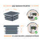 Emboutanthracite pour tubes carrés de 50x50 mm avec dimensions techniques et guide de mesure correcte du bouchon plastique