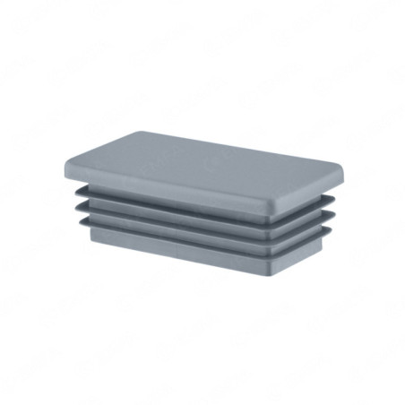 Bouchon plastique pour tube rectangulaire 10x20 mm Gris 10 pcs