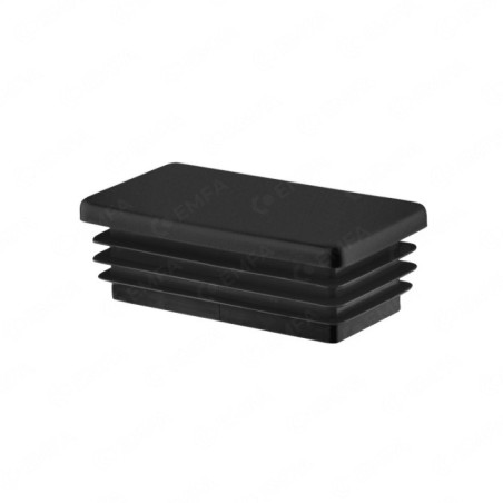 Bouchon plastique pour tube rectangulaire 10x20 mm Noir 10 pcs