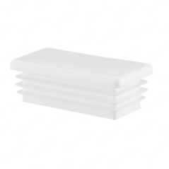 Bouchon plastique pour tube rectangulaire 10x20 mm Blanc 10 pcs