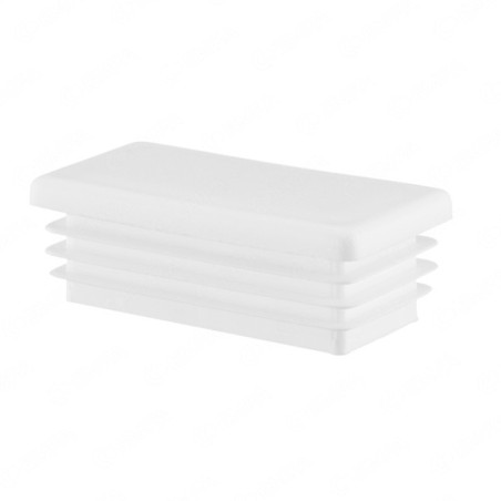 Bouchon plastique pour tube rectangulaire 10x20 mm Blanc 10 pcs