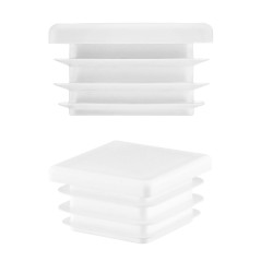 Bouchon de fermeture blanc pour perçages 100x100 mm, pour tubes et profilés