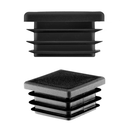 Bouchon plastique pour tube carré 10x10 mm Noir 10 pcs