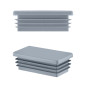 Bouchon Pour Tube Rectangulaire 50x120 mm Gris Capuchon plastique gris pour tube rectangulaire 50x120 mm