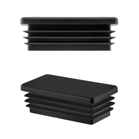 Bouchon Pour Tube Rectangulaire 50x120 mm Noir Capuchon plastique noir pour tube rectangulaire 50x120 mm