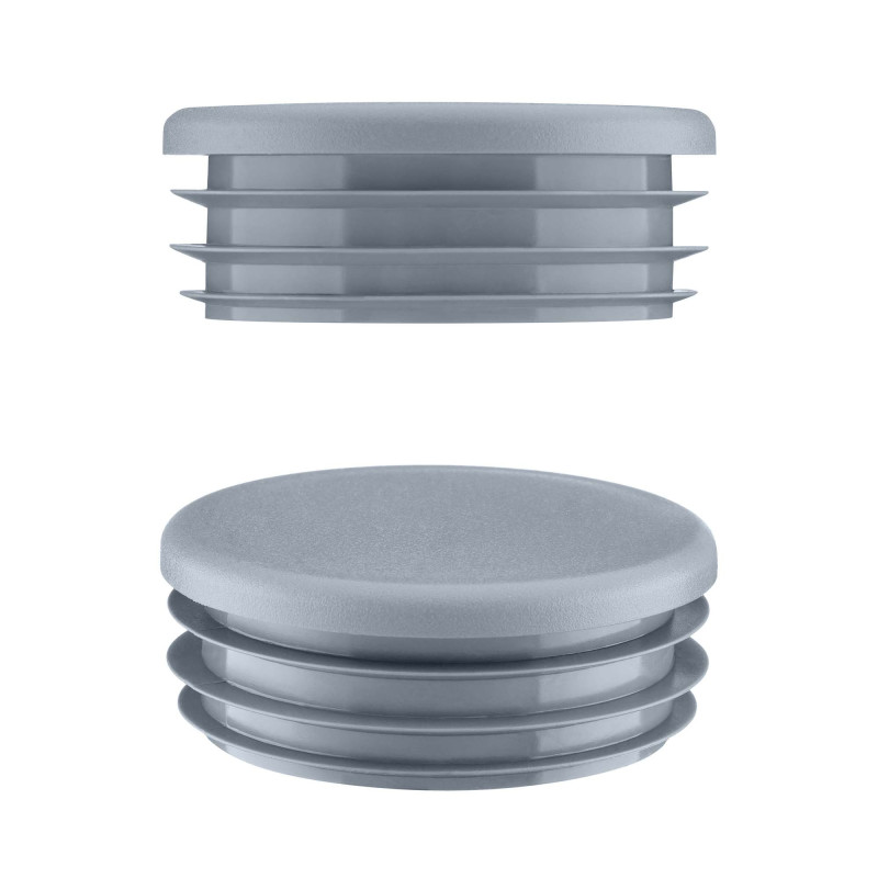 Bouchon plastique pour tube rond 1 1/2" Gris 10 pcs