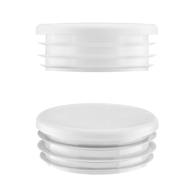 Bouchon plastique pour tube rond 1 1/2" Blanc 10 pcs