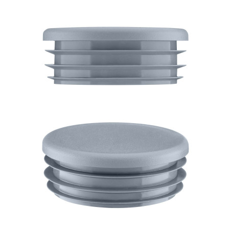 Bouchon plastique pour tube rond 1 1/4" Gris 10 pcs