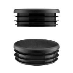 Capuchon plastique noir pour tube rond 38 mm