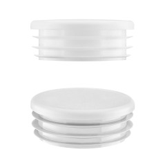 Capuchon plastique blanc pour tube rond 90 mm