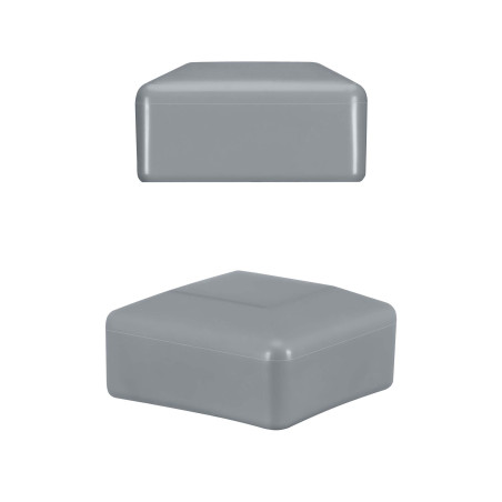 Capuchons pour poteaux de clôture carrés 100x100 mm Gris 10 pcs