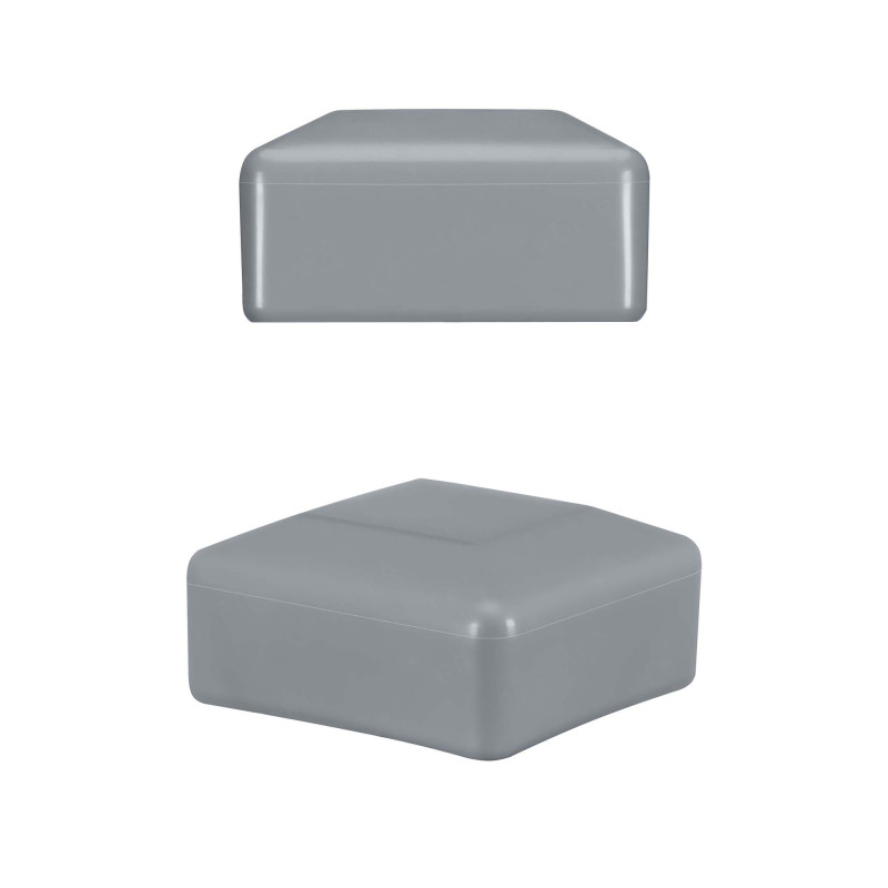 Capuchons pour poteaux de clôture carrés 30x30 mm Gris 10 pcs