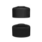 Capuchons pour poteaux de clôture ronds 38 mm Noir 10 pcs