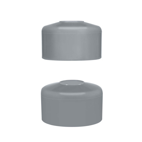 Capuchons pour poteaux de clôture ronds 40 mm Gris 10 pcs Capuchon poteau rond 40 mm Gris