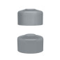 Capuchons pour poteaux de clôture ronds 51 mm Gris 10 pcs