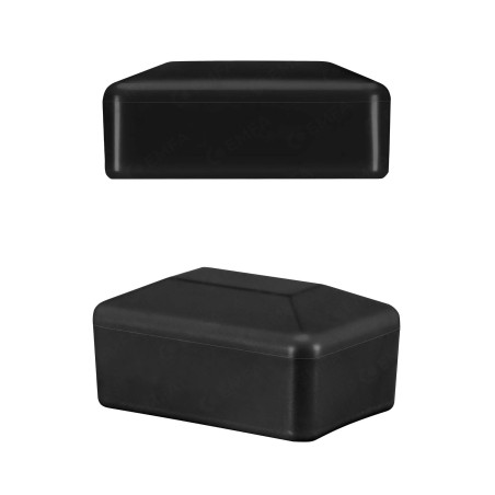 Capuchons pour poteaux de clôture rectangulaires 18x30 mm Noir 10 pcs