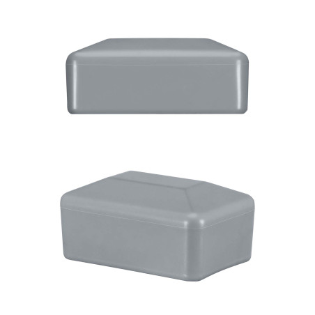 Capuchons pour poteaux de clôture rectangulaires 20x30 mm Gris 10 pcs