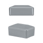 Capuchons pour poteaux de clôture rectangulaires 20x30 mm Gris 10 pcs