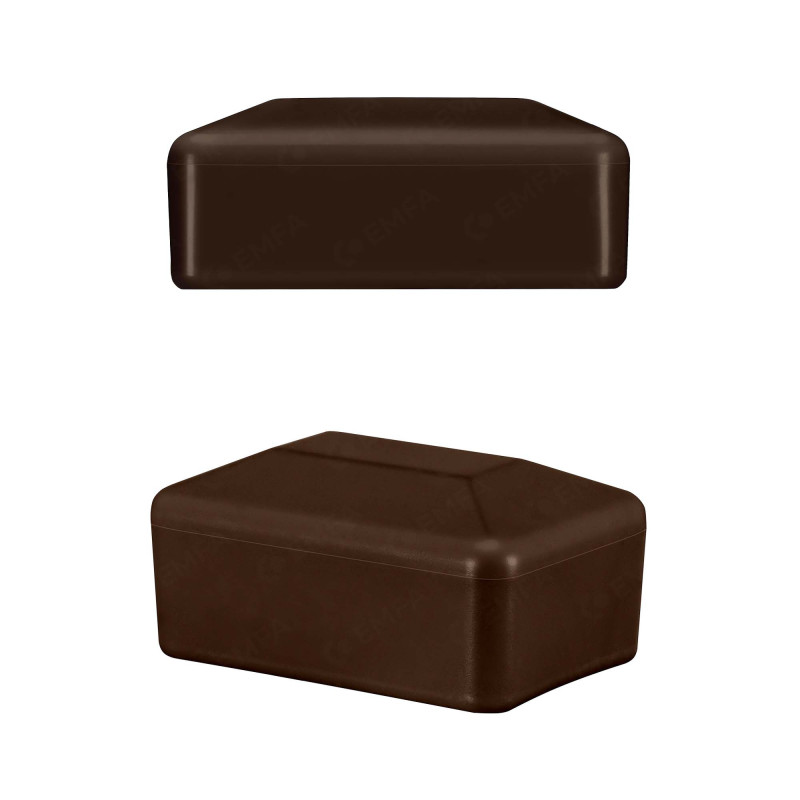 Capuchons pour poteaux de clôture rectangulaires 60x80 mm Marron