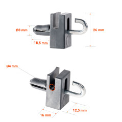 Supports de tension avec clou à crochet pour clôture. Garantie de 10 ans!