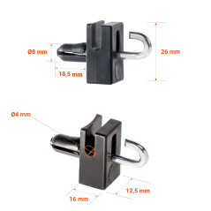 Supports de tension avec clou à crochet pour clôture. Garantie de 10 ans!