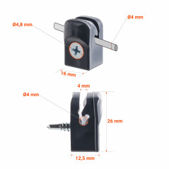 Supports de tension avec vis autotaraudeuse pour clôture. Garantie 10 ans!