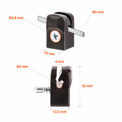 Supports de tension avec vis autotaraudeuse pour clôture. Garantie 10 ans!