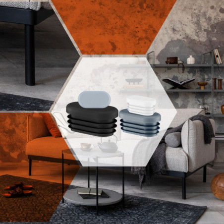 Bouchon ovale en noir dans un intérieur de salon moderne - exemple d'utilisation