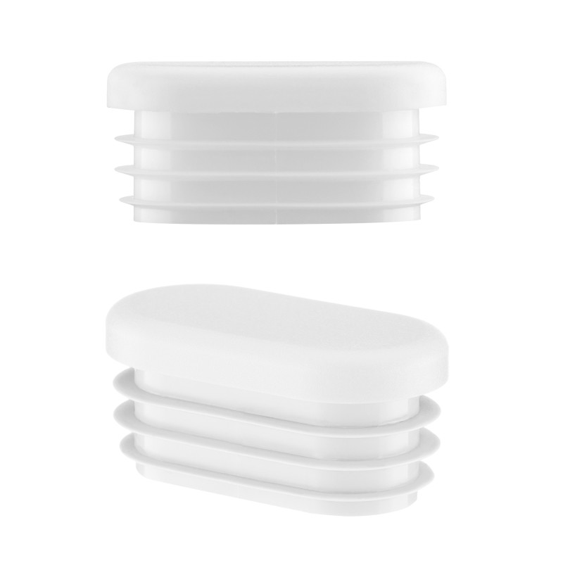 Embout plastique pour tube ovale 50x30 mm blanc 10 pcs