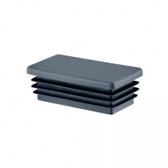 Bouchon plastique anthracite pour tube rectangulaire 30x60 mm.