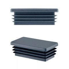 Bouchon plastique anthracite pour tube rectangulaire 30x60 mm.