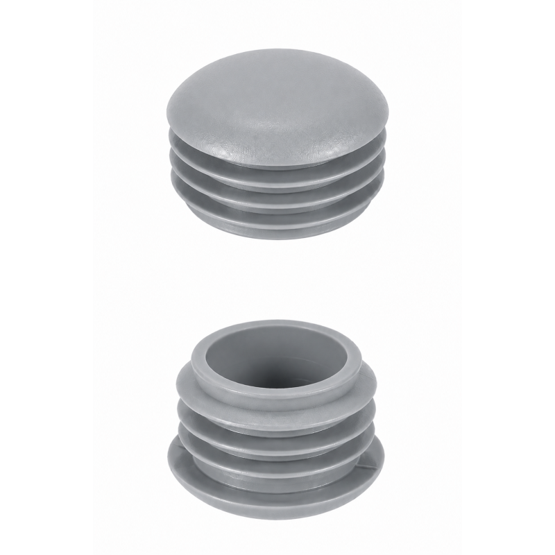 Embout bombé pour tube rond 28 mm Gris