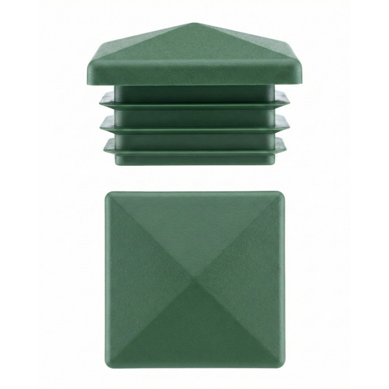 Bouchon pyramidal pour tubes carrés en PE 40x40 Vert