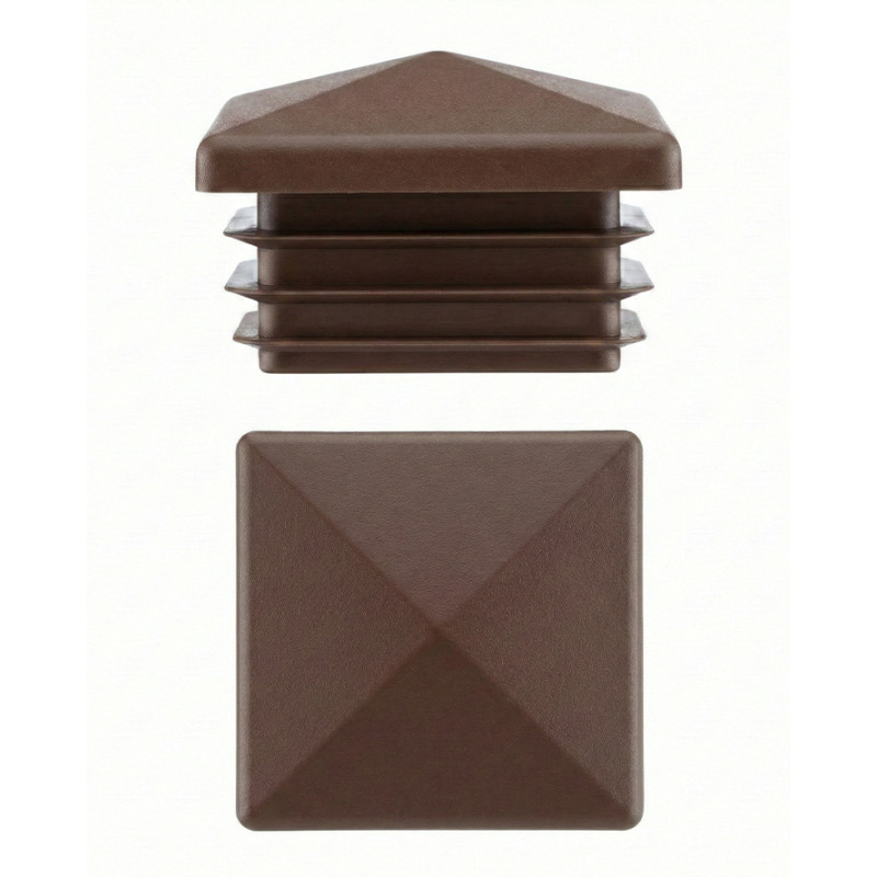 Bouchon pyramidal pour tubes carrés en PE 80x80 Marron Bouchon pyramidal pour tubes carrés en PE 80x80 Marron
