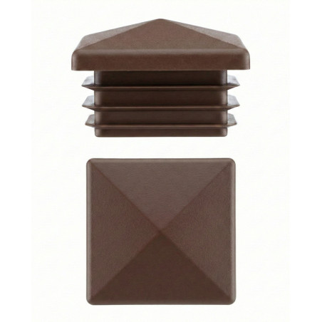 Bouchon pyramidal pour tubes carrés en PE 80x80 Marron Bouchon pyramidal pour tubes carrés en PE 80x80 EMFA GmbH