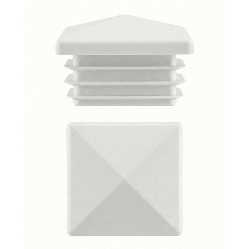 Bouchon pyramidal pour tubes carrés en PE 20x20 Blanc Bouchon pyramidal pour tubes carrés en PE 20x20 Blanc