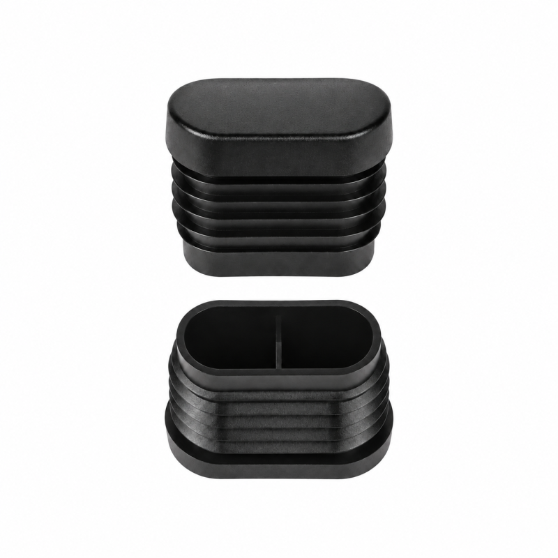 Embout ovale à lamelles incliné 20x38 mm Noir