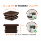 Bouchon Pour Tube Carré 25x25 mm Brun Bouchon plastique brun pour tube carré 25x25 mm. Bouchons à lamelles, capuchon carré, embout pour tube EMFA.