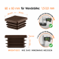 Bouchon Pour Tube Carré 60x60 mm Brun Bouchon plastique brun pour tube carré 60x60 mm. Bouchons à lamelles, capuchon carré, embout pour tube EMFA.